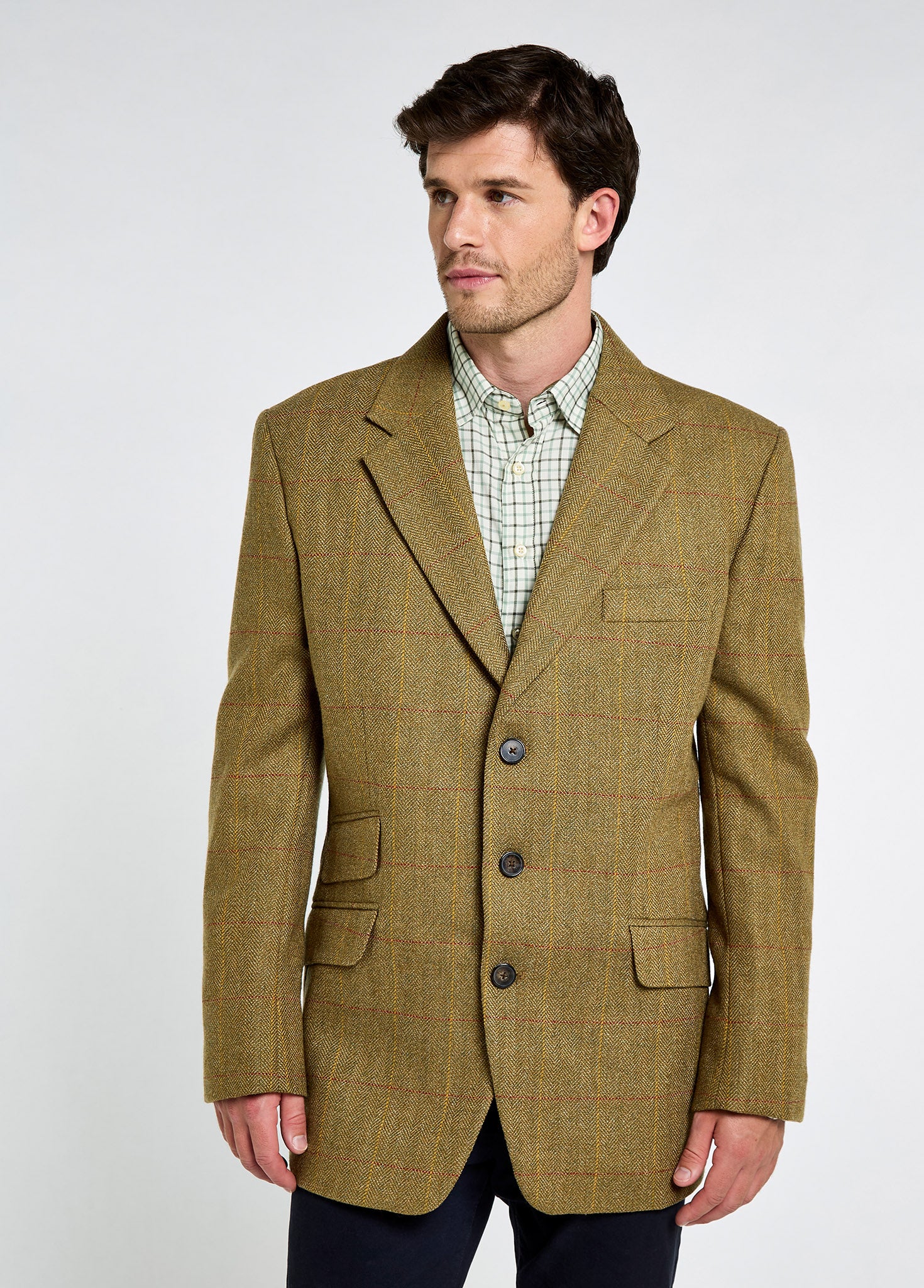 Ashmeadow Men's Three Button Tweed Jacket - Elm - Image 3