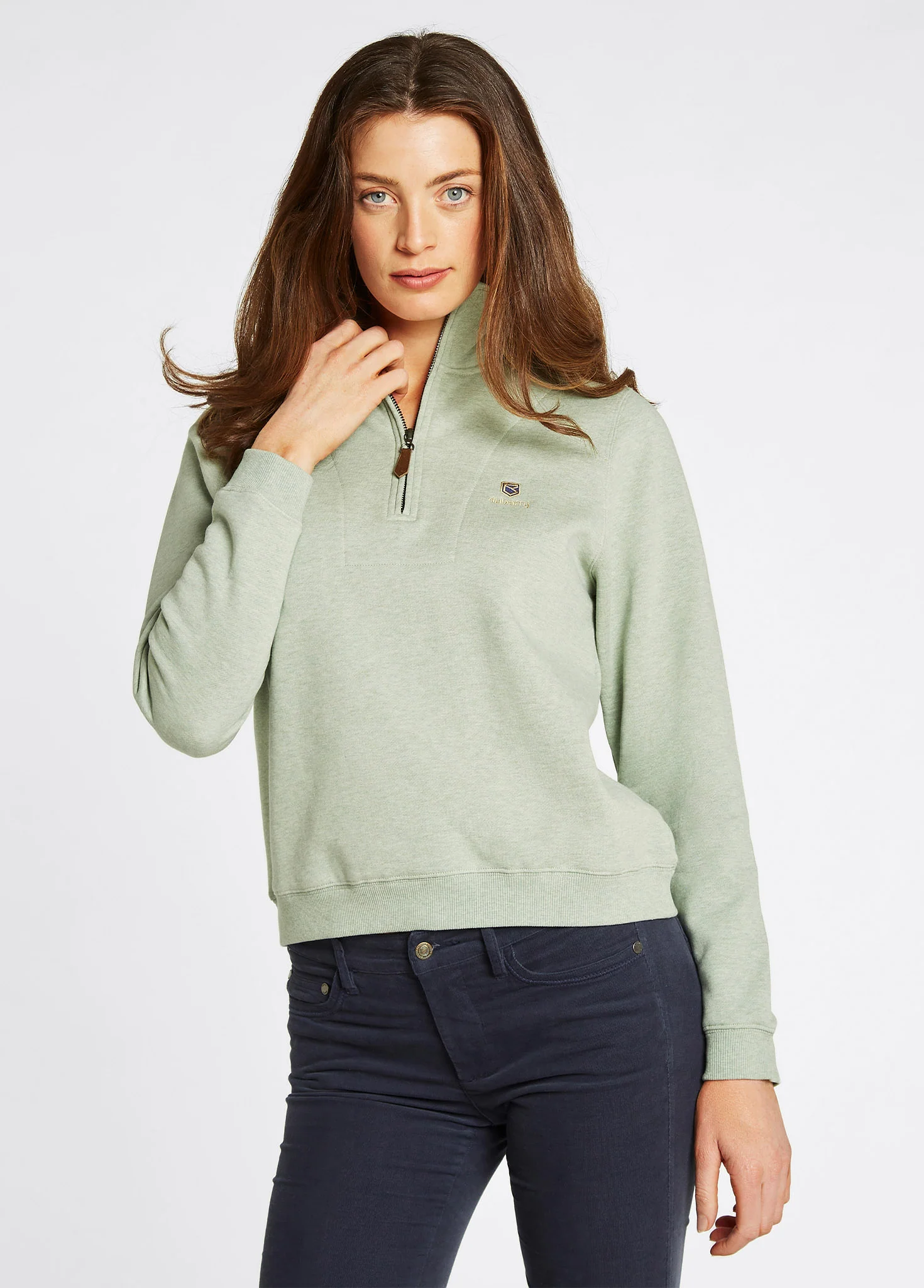 Castlemartyr Women's Quarter Zip Sweatshirt - Sage - Image 3