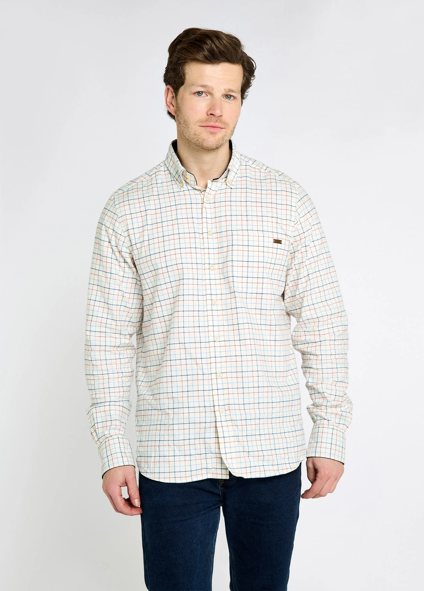 Drumcar Men’s tattersall check shirt - Indigo - Image 3