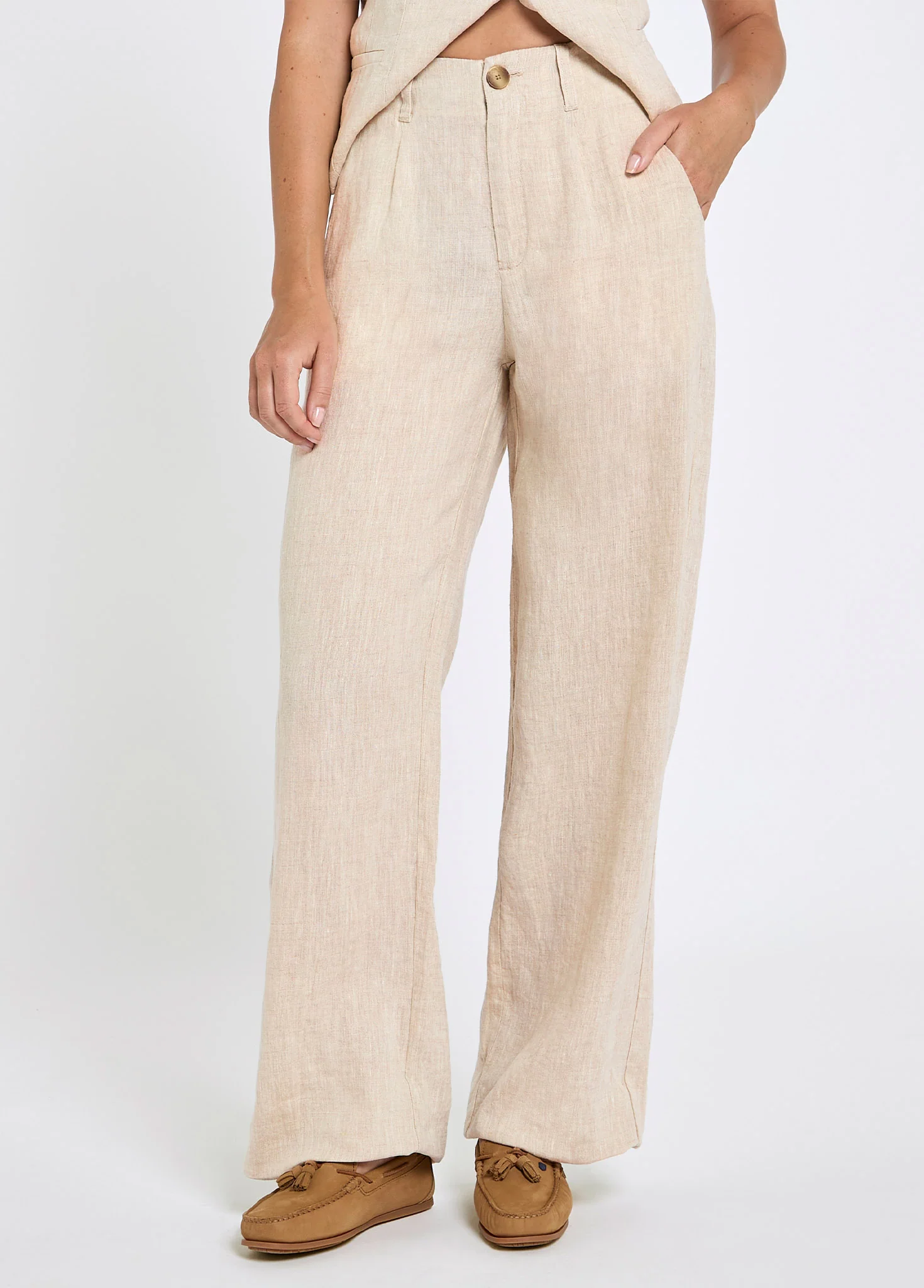 Kelby Women’s Linen Trousers - Oatmeal - Image 4