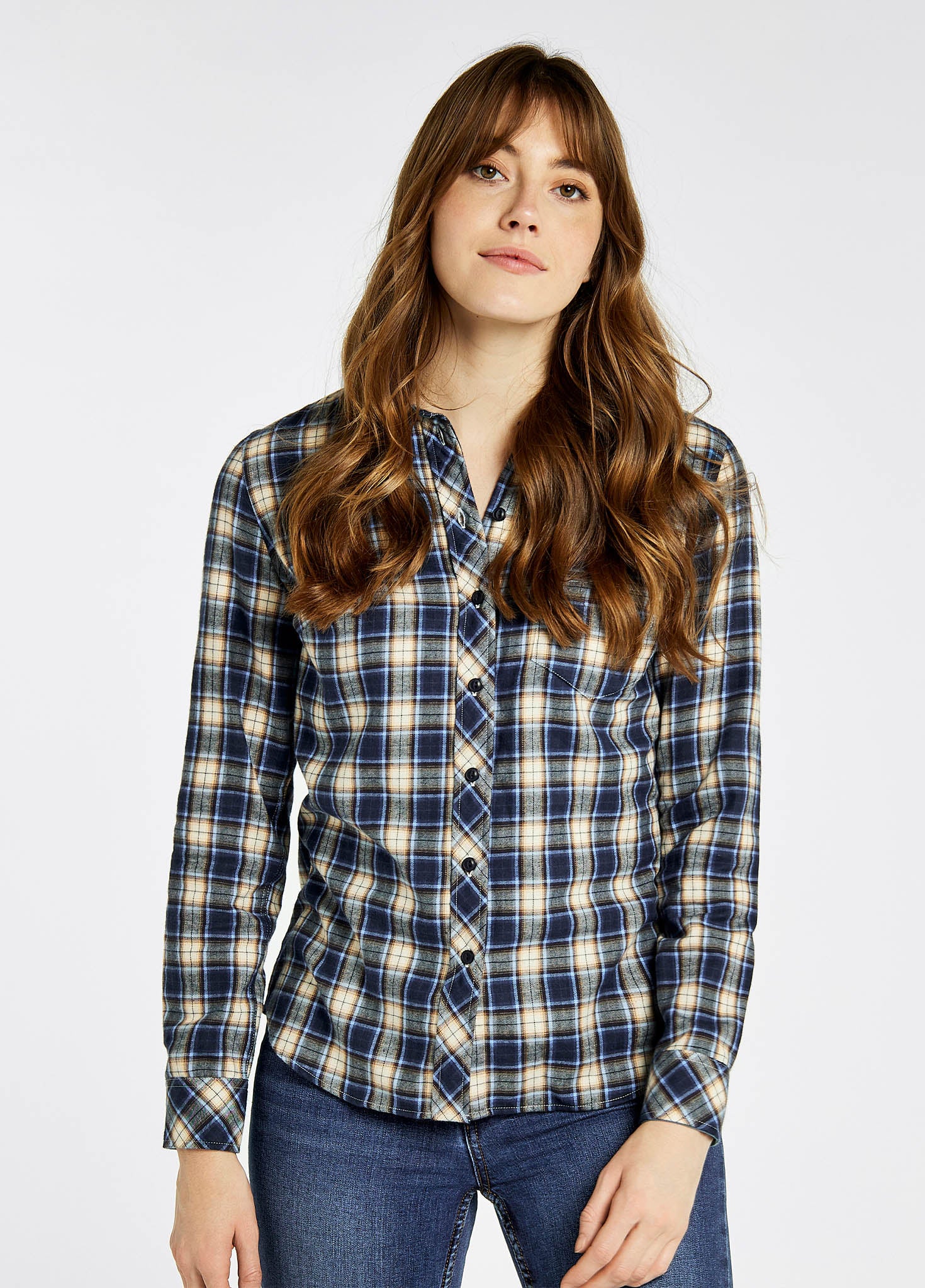 Japonica Check Shirt - Peacock Blue - Image 4