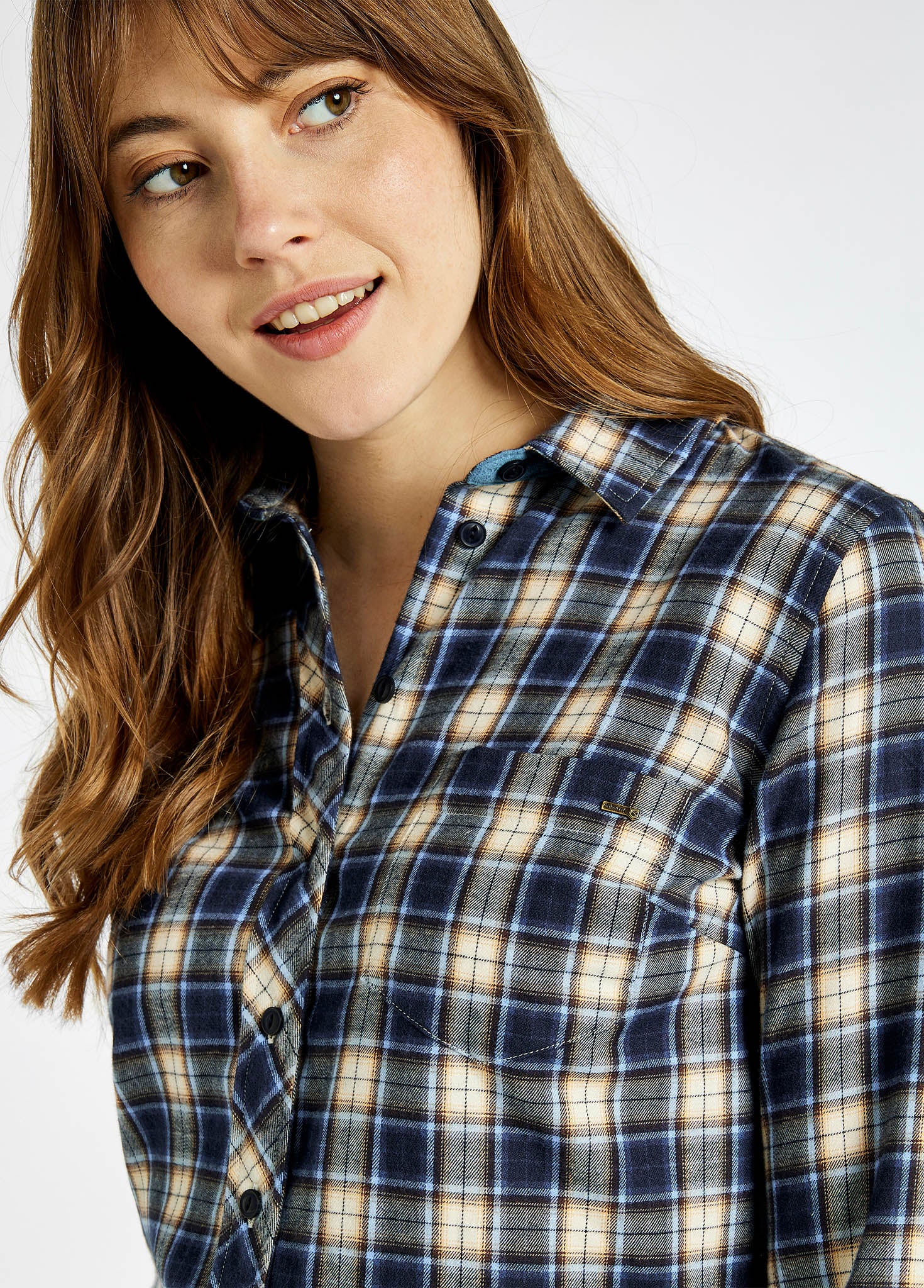 Japonica Check Shirt - Peacock Blue - Image 5