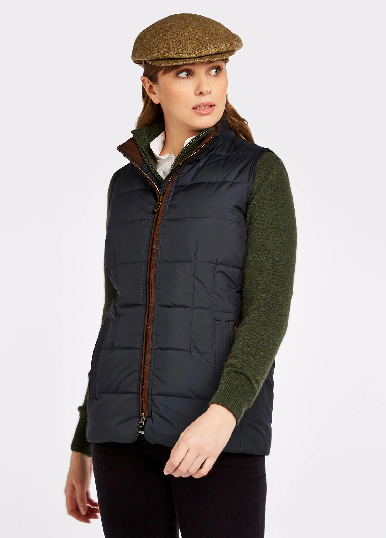 Spiddal Quilted Gilet - Navy Multi - Image 3