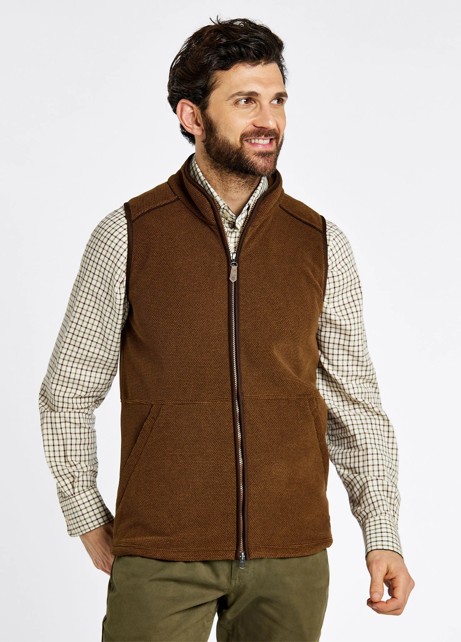 Lifford Fleece Gilet - Walnut - Image 3