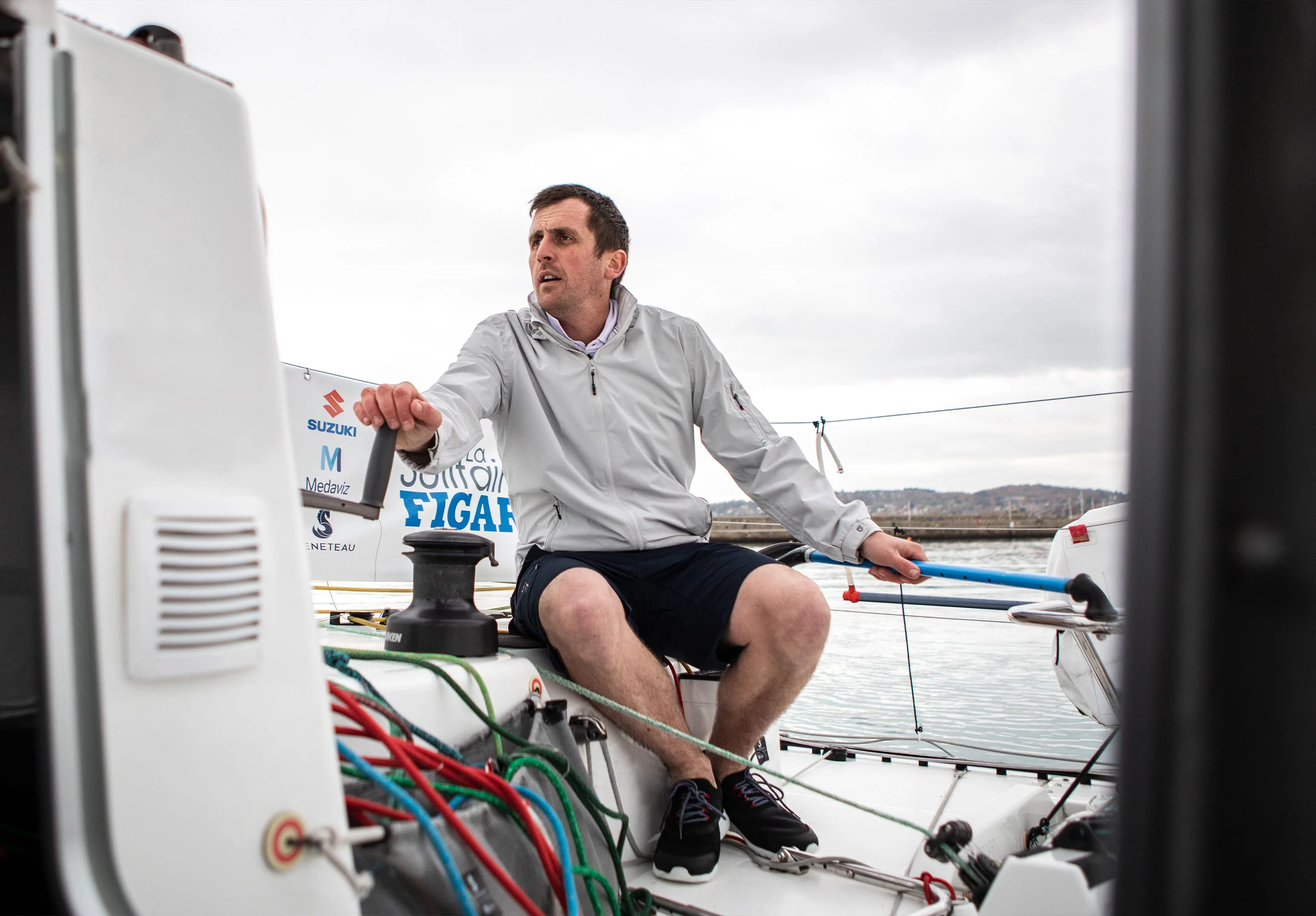 Croatia Men's Fleece-lined Crew Jacket - Platinum - Image 3