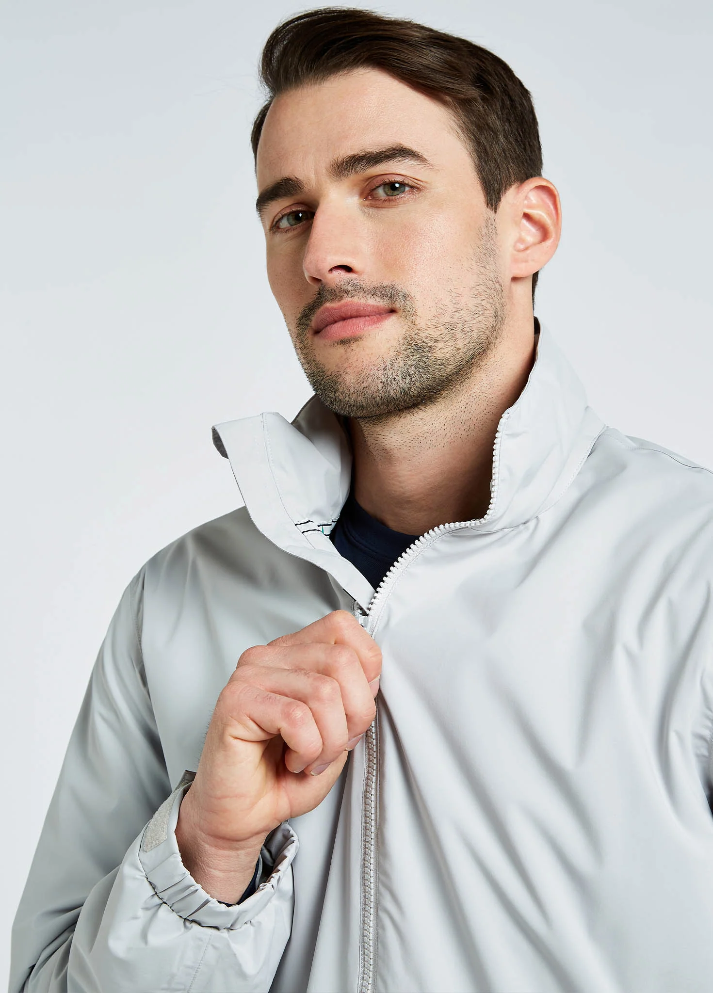 Croatia Men's Fleece-lined Crew Jacket - Platinum - Image 6