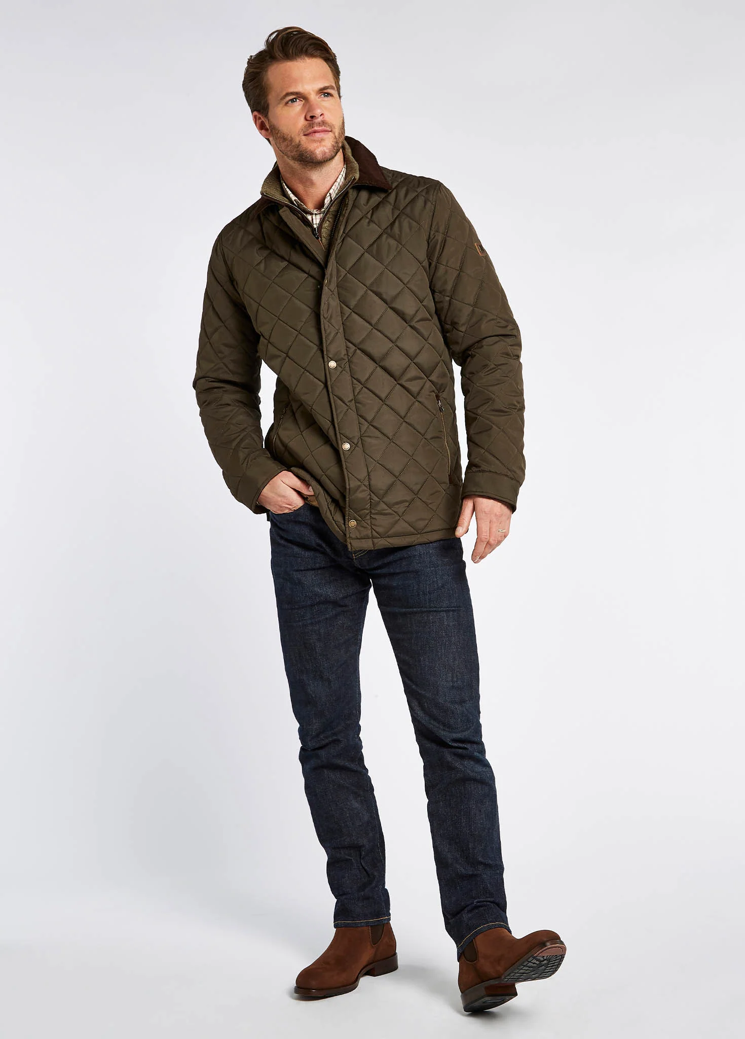 Mountusher Quilted Jacket - Olive - Image 3