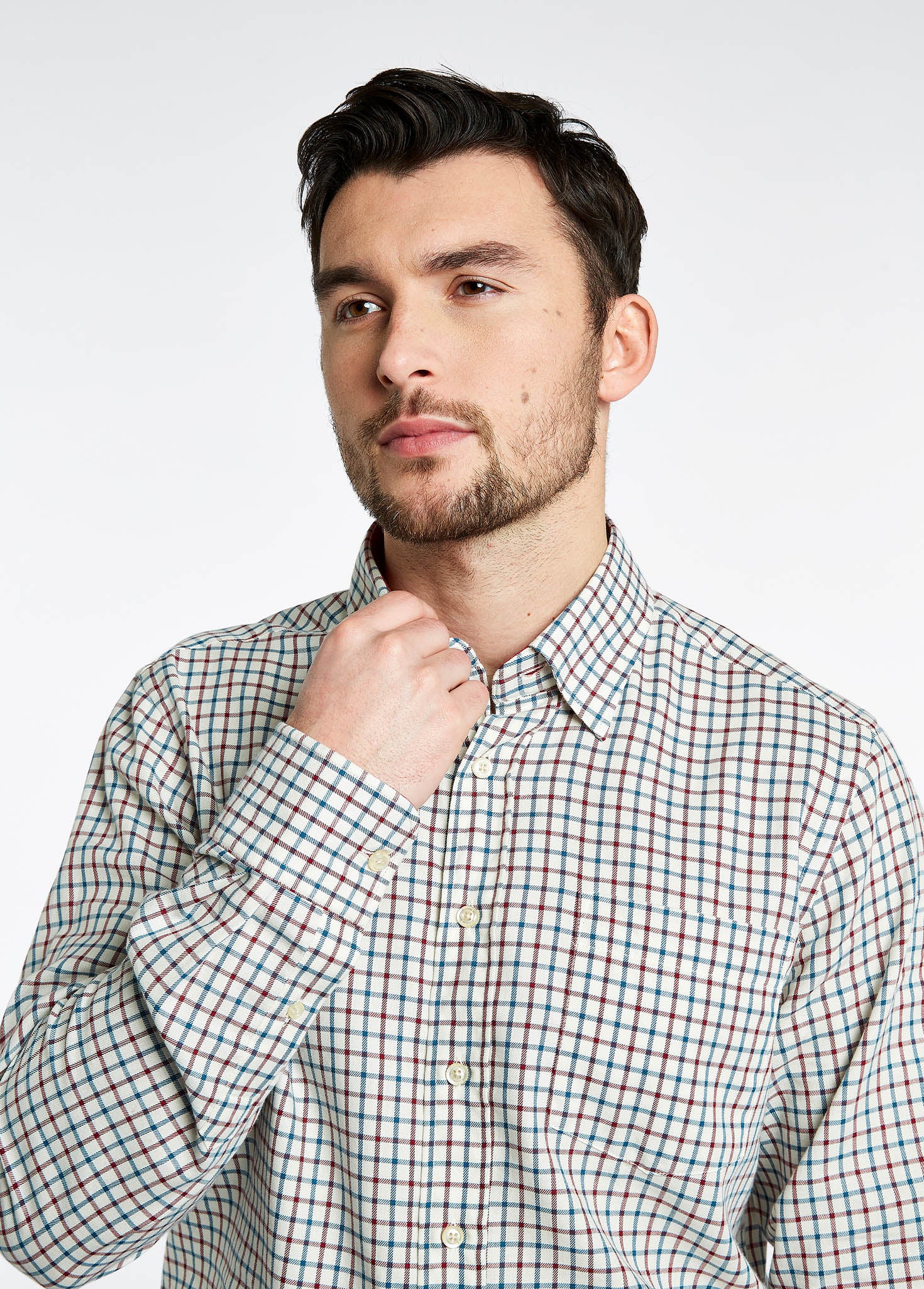 Connell Tattersall Check Shirt - Cardinal - Image 4
