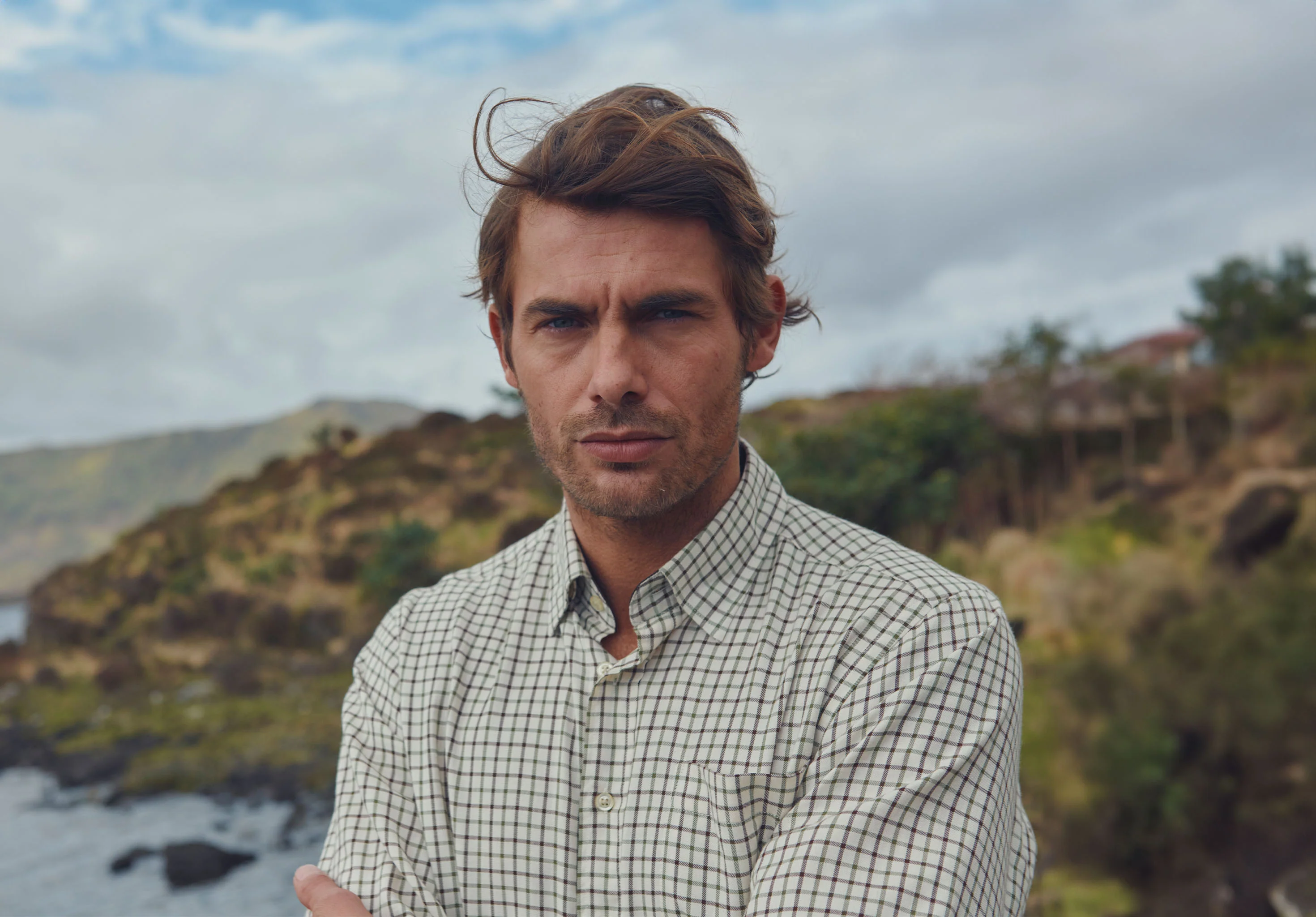 Connell Tattersall Check Shirt - Mahogany - Image 3