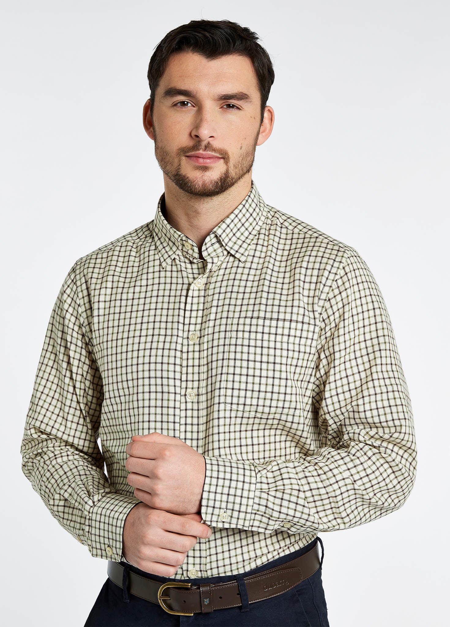 Connell Tattersall Check Shirt - Mahogany - Image 4