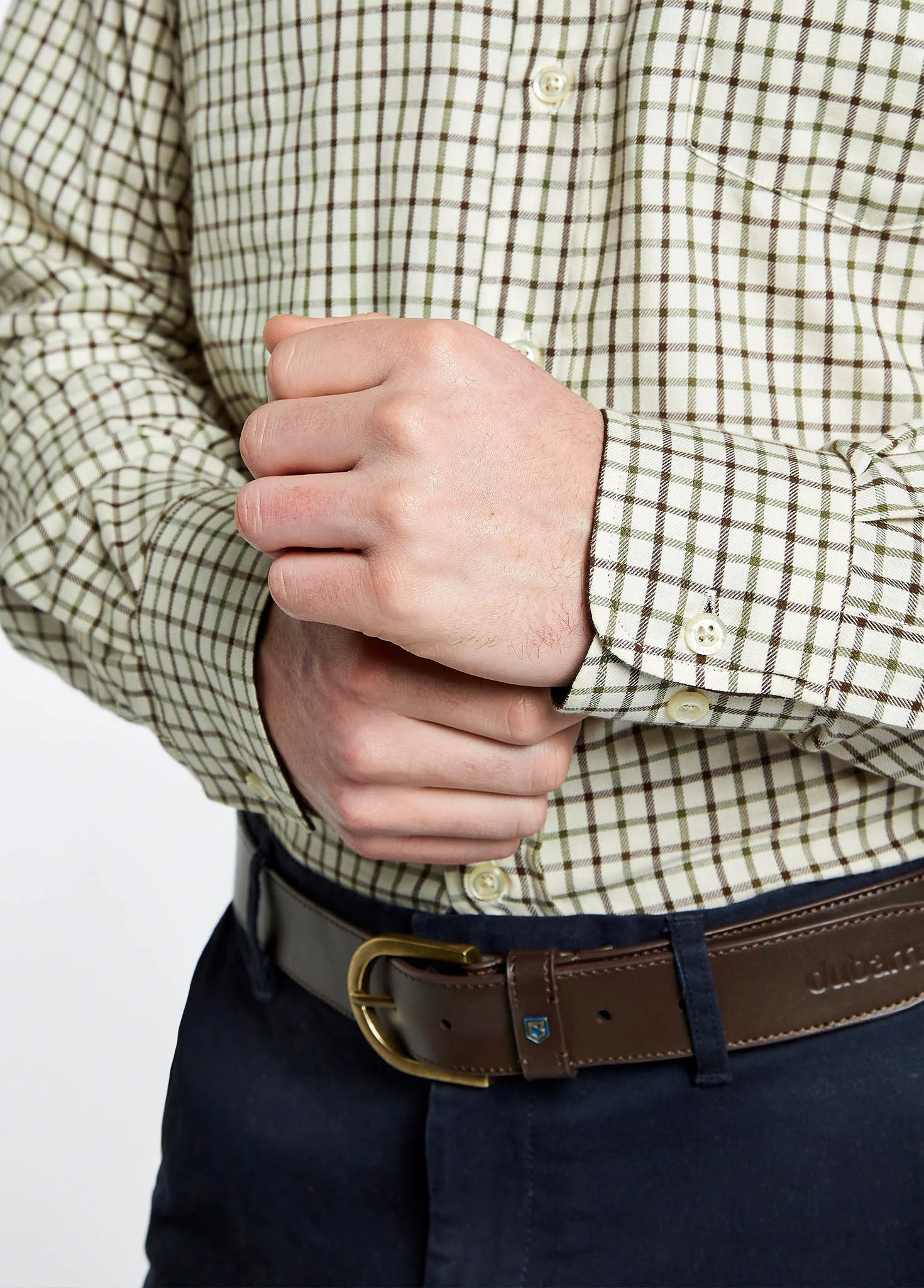 Connell Tattersall Check Shirt - Mahogany - Image 6