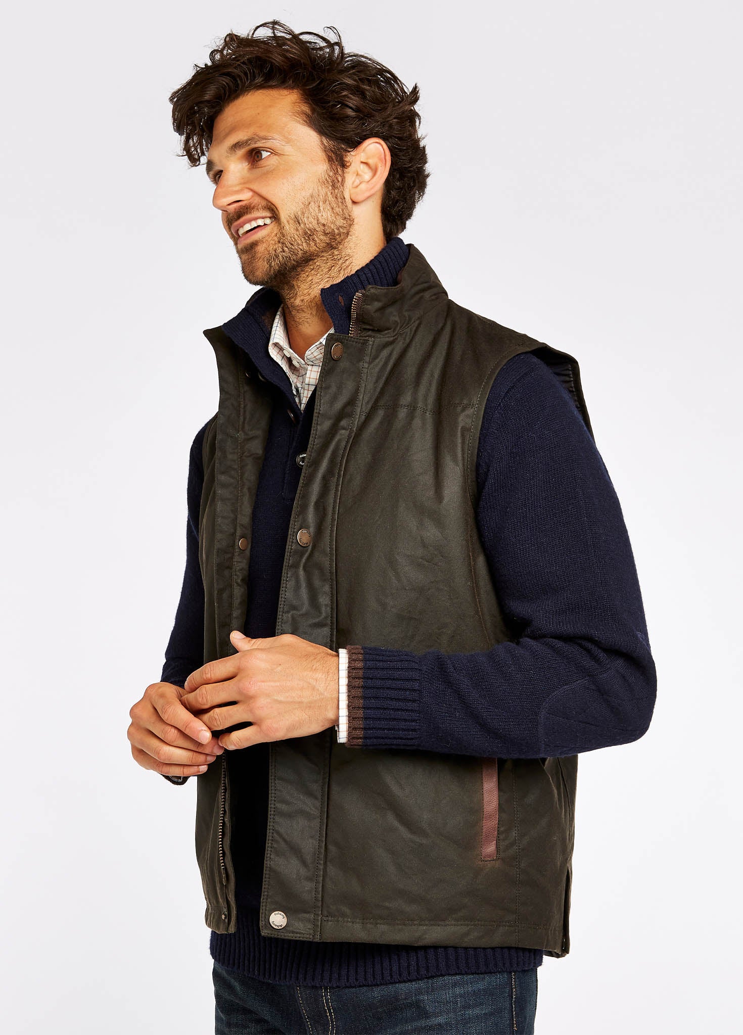 Mayfly Wax Gilet - Olive - Image 4