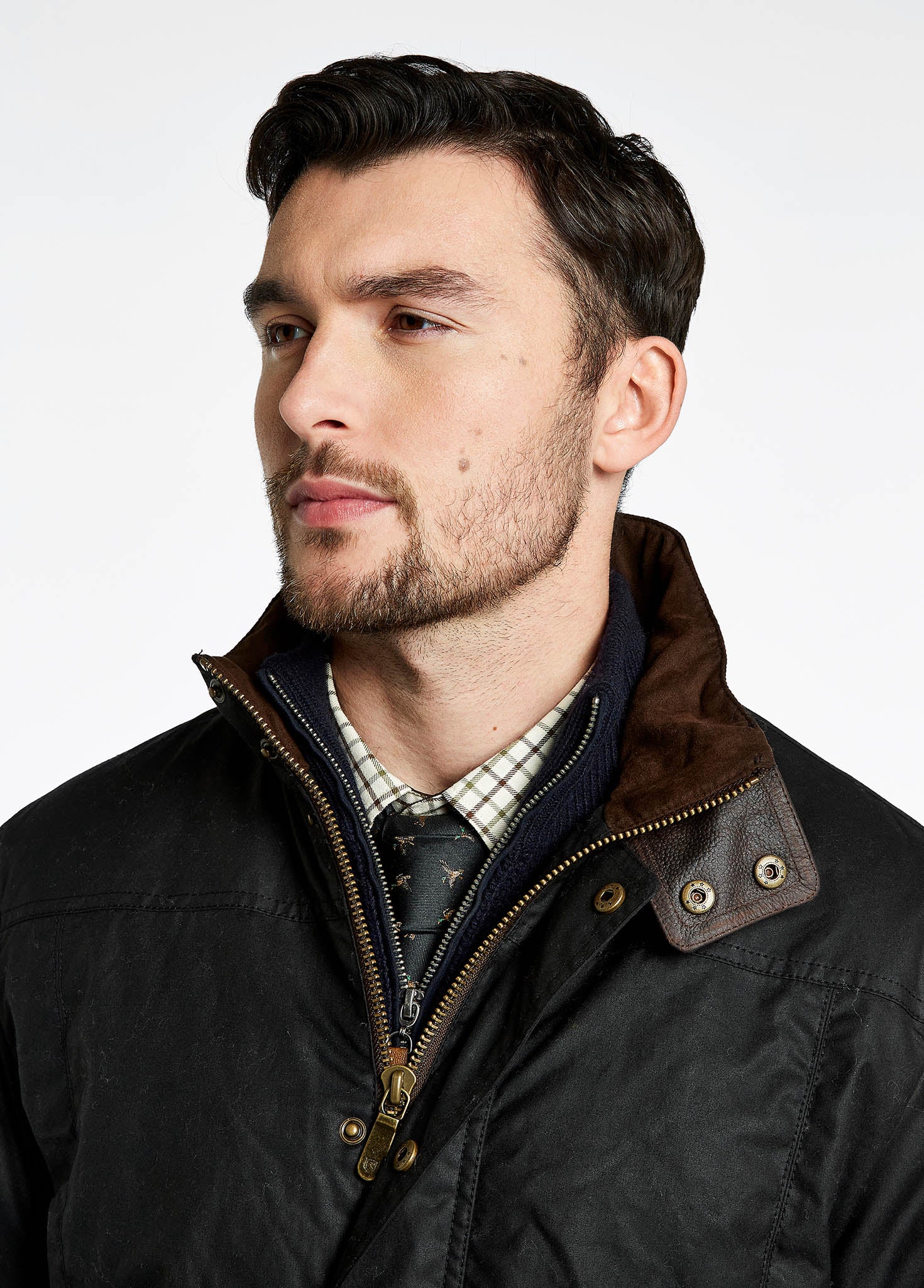 Carrickfergus Waxed Jacket - Black - Image 6
