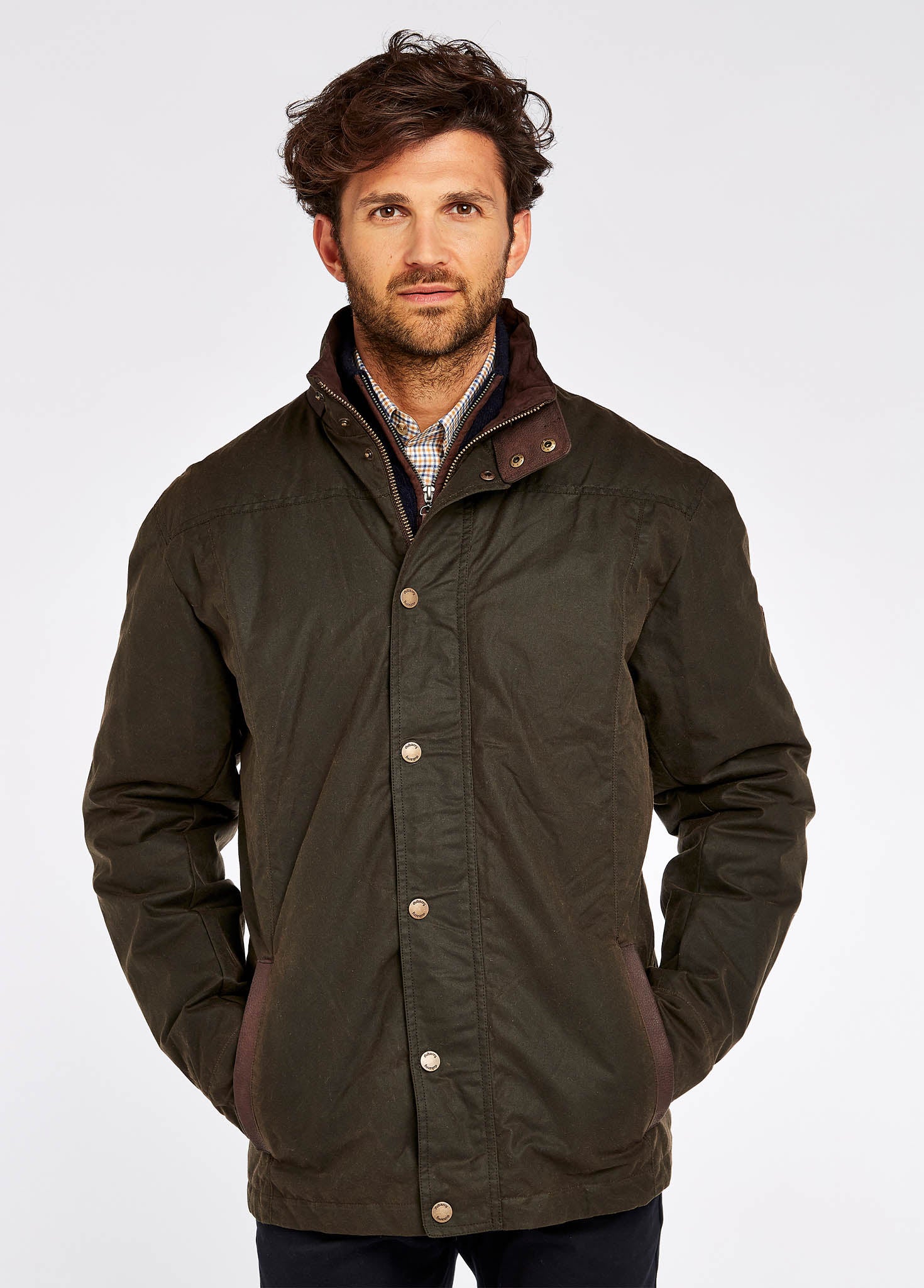 Carrickfergus Waxed Jacket - Olive - Image 4