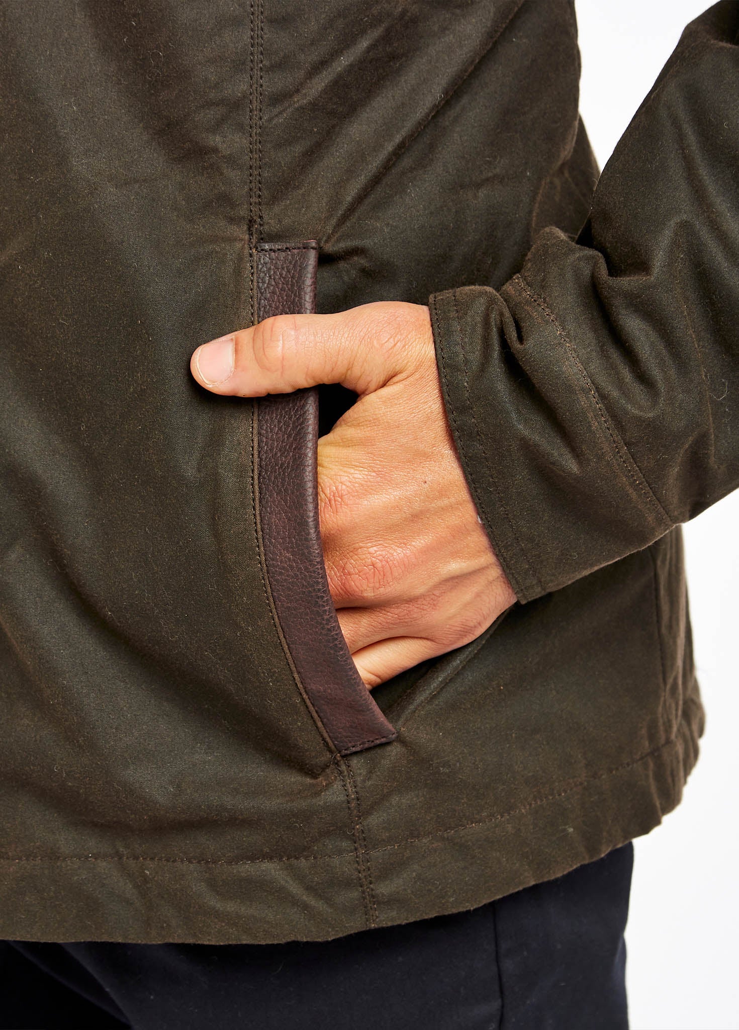 Carrickfergus Waxed Jacket - Olive - Image 6