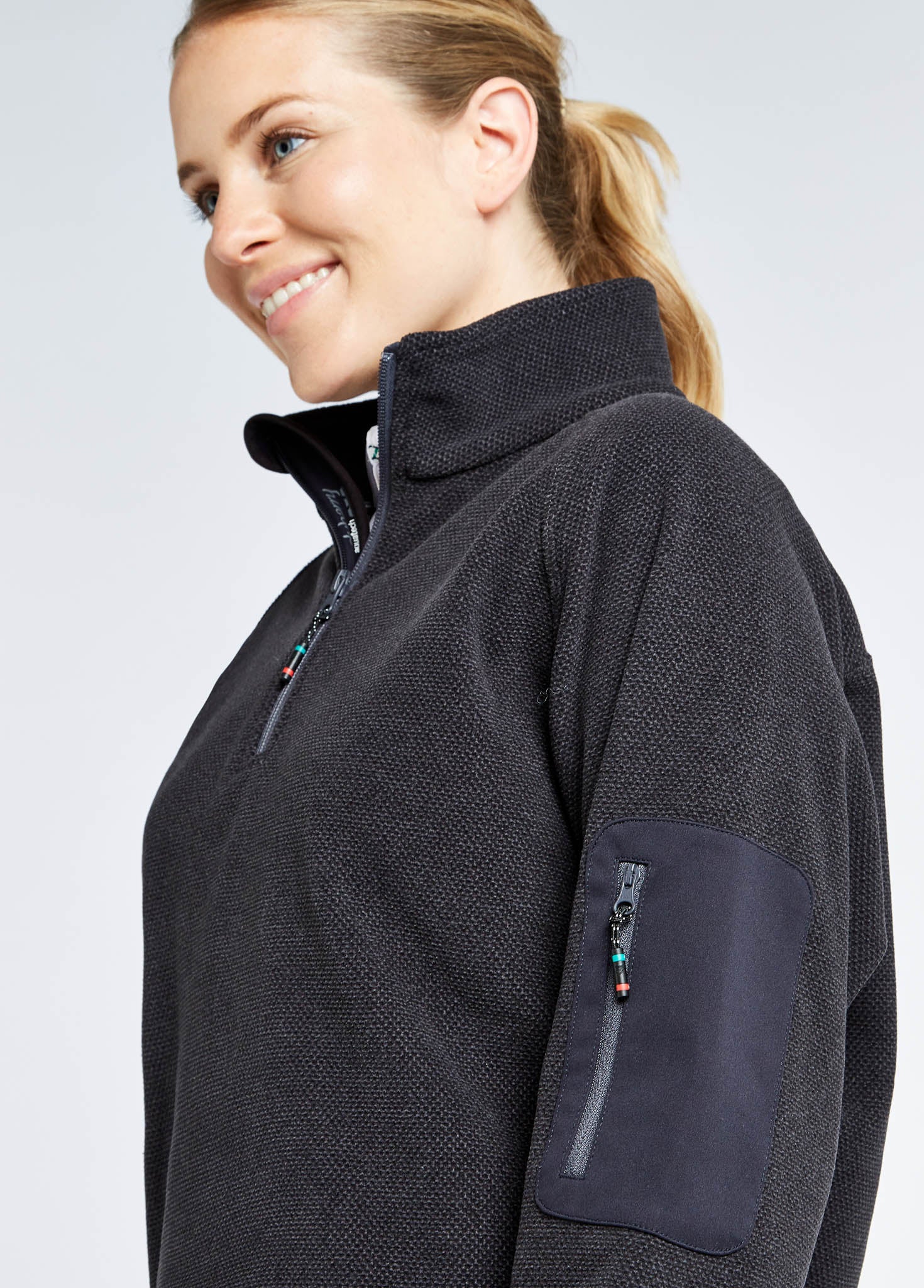 Monaco Ladies Quarter-zip Fleece - Graphite - Image 5