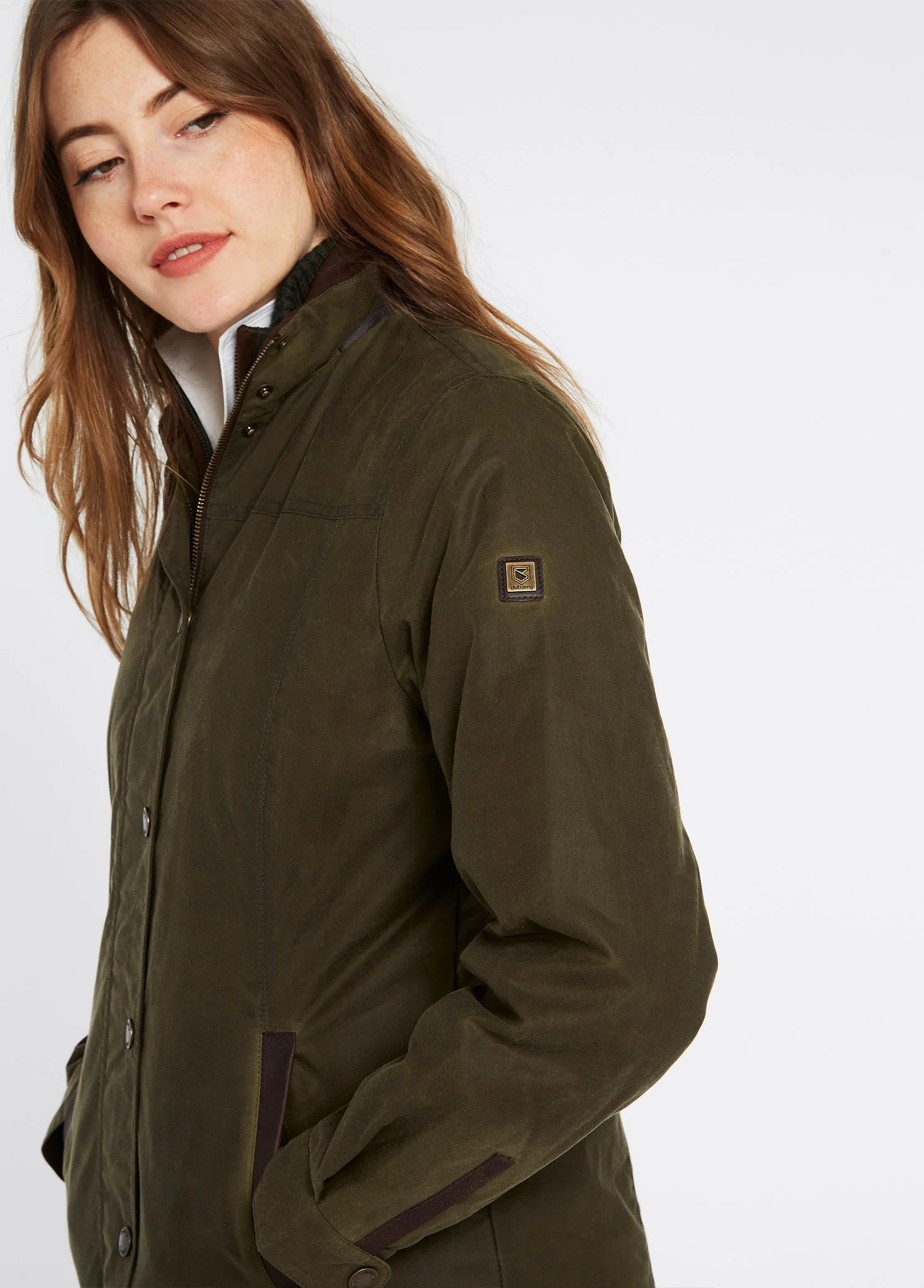 Mountrath Ladies Wax Cotton Jacket - Fennel - Image 4