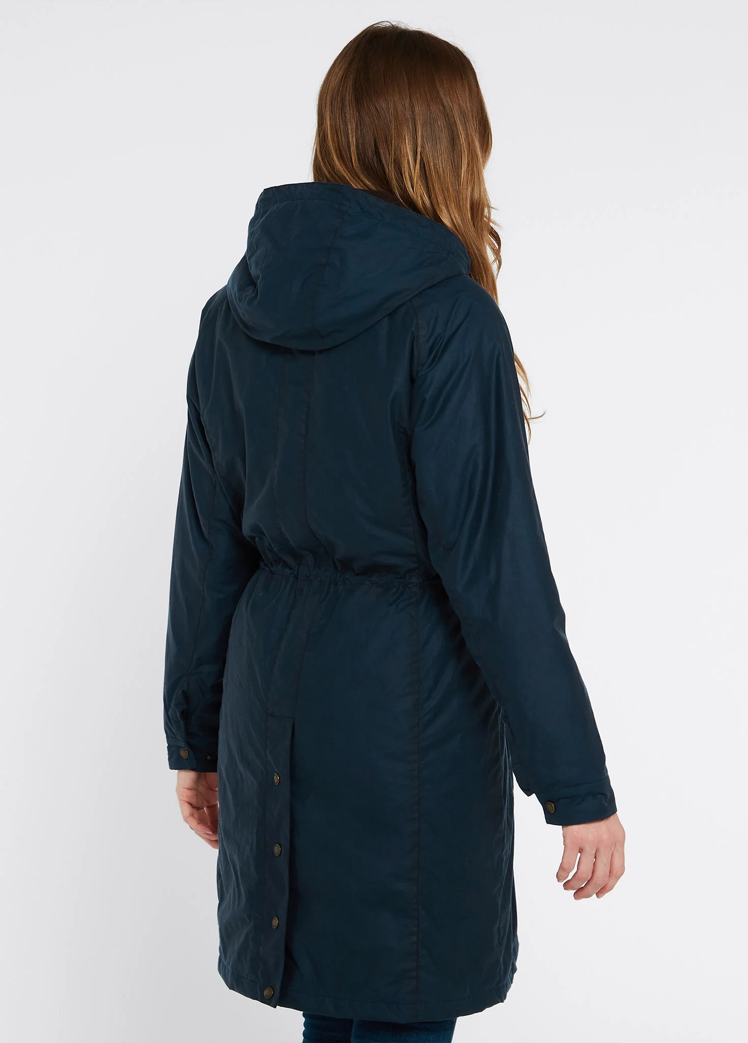 Redington Ladies Long Wax Coat - Storm Blue - Image 4