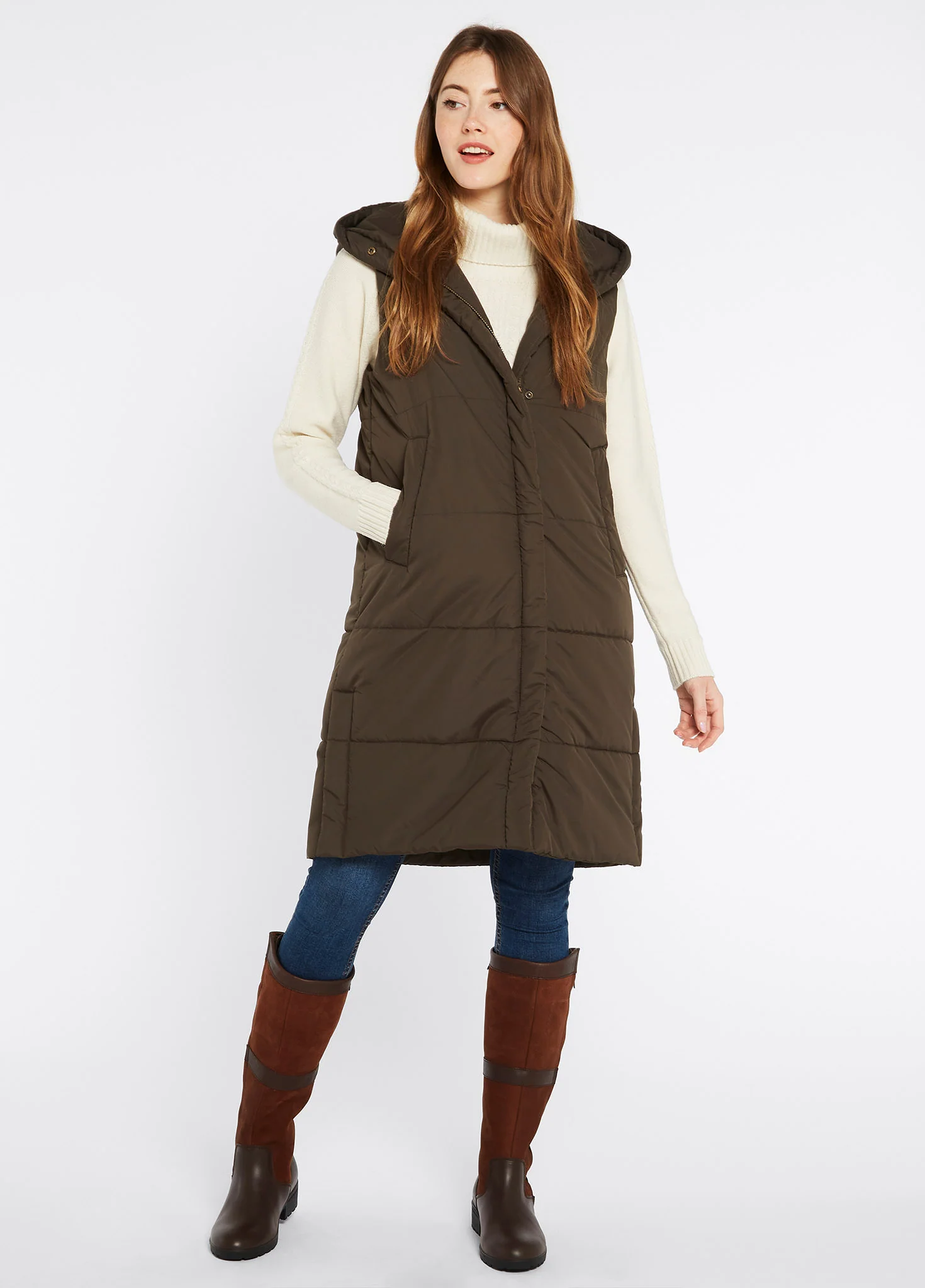 Ryan Women’s Hooded Gilet - Olive - Image 4