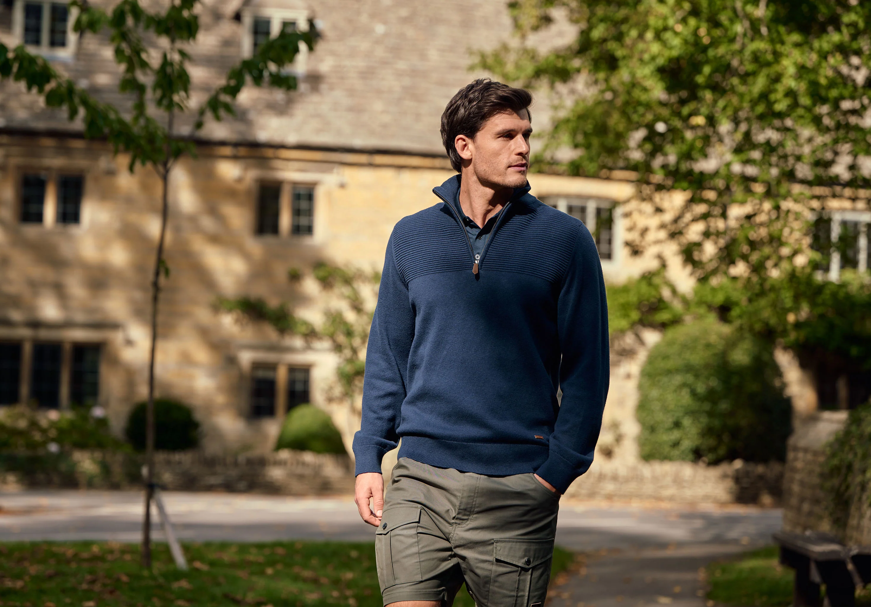 Spillane Men's Zip Neck Knit - Navy - Image 3