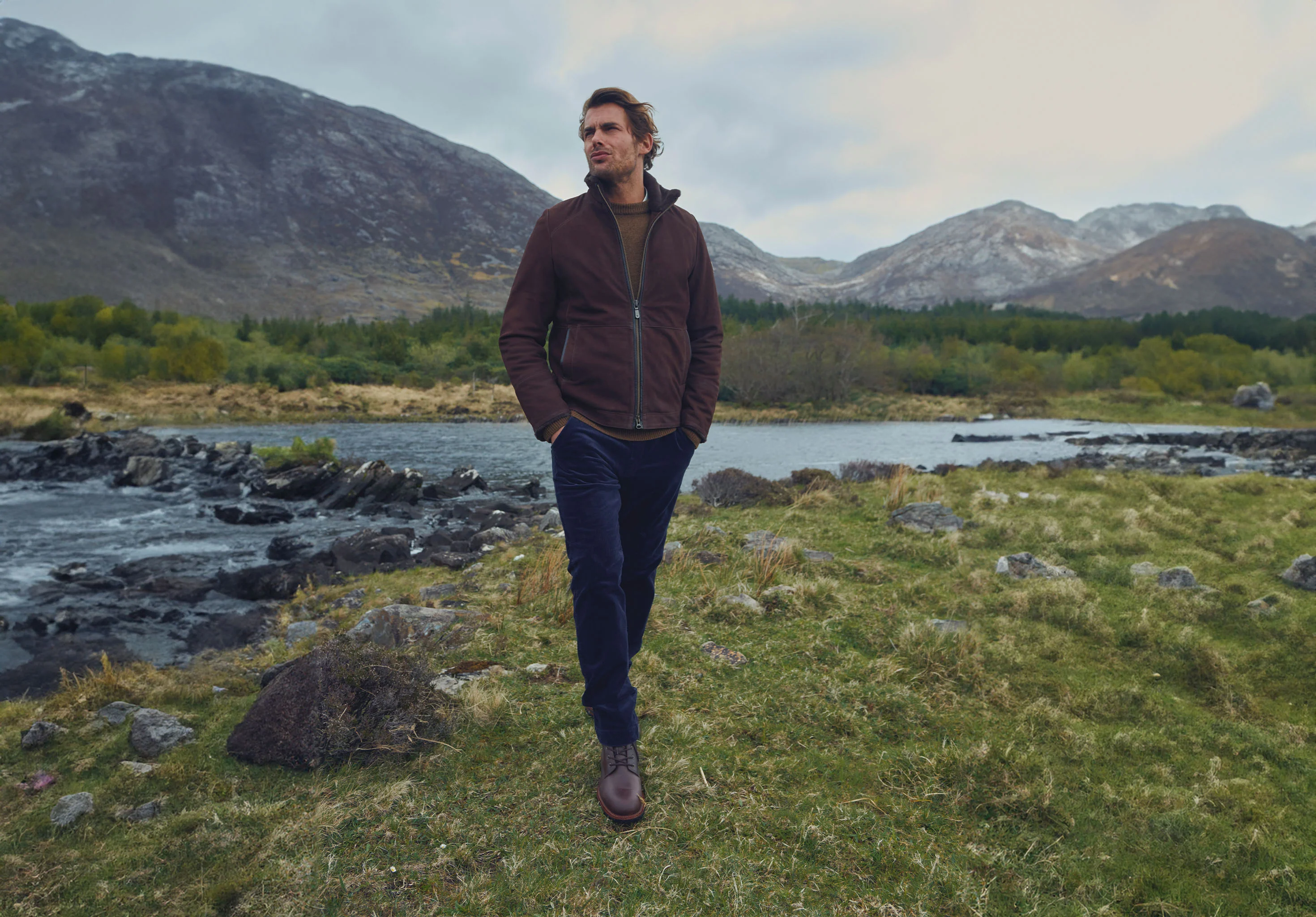 Stride Men's Corduroy Trousers 34in inseam - Navy - Image 3