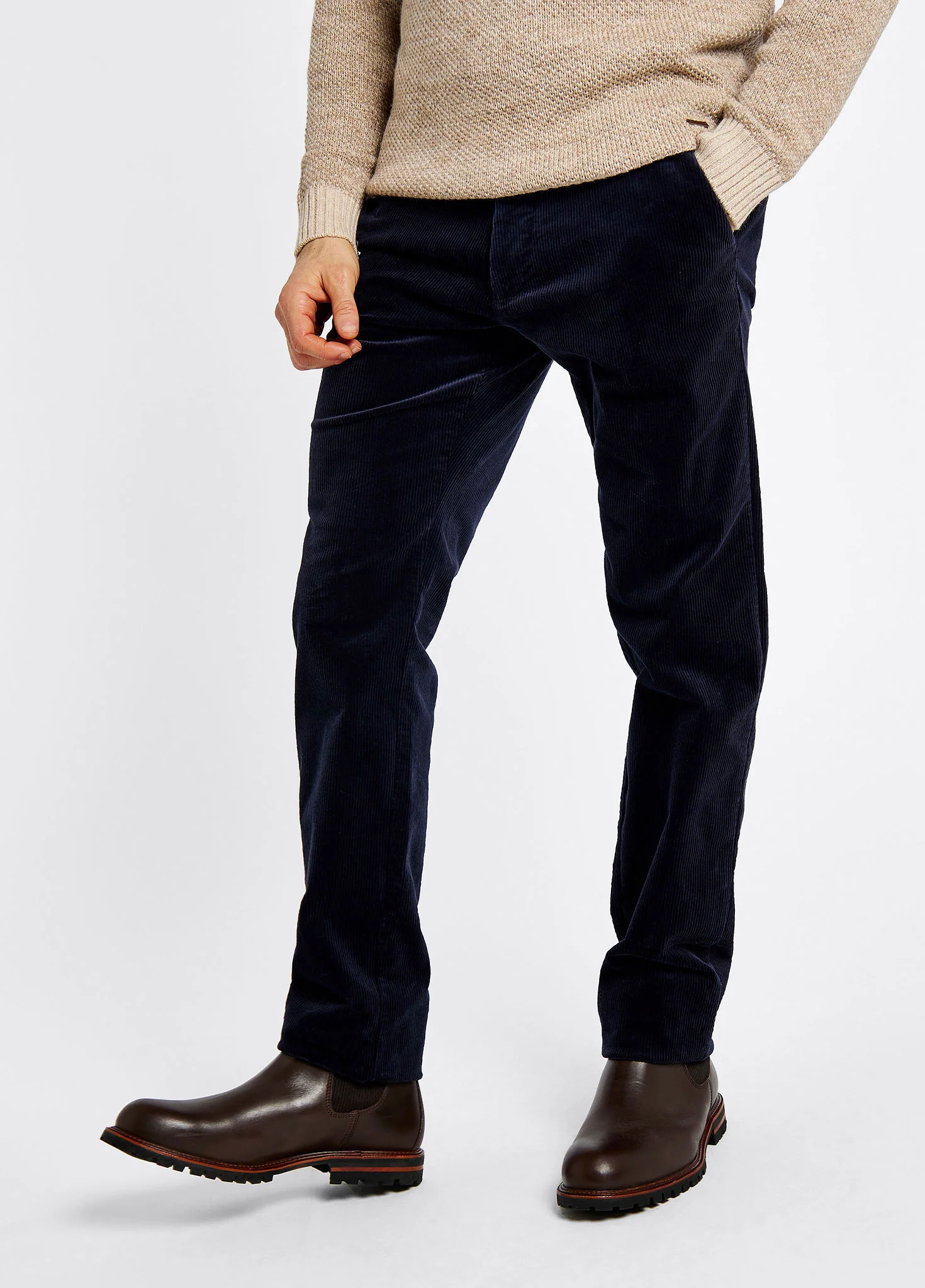 Stride Men's Corduroy Trousers 32in inseam - Navy - Image 4