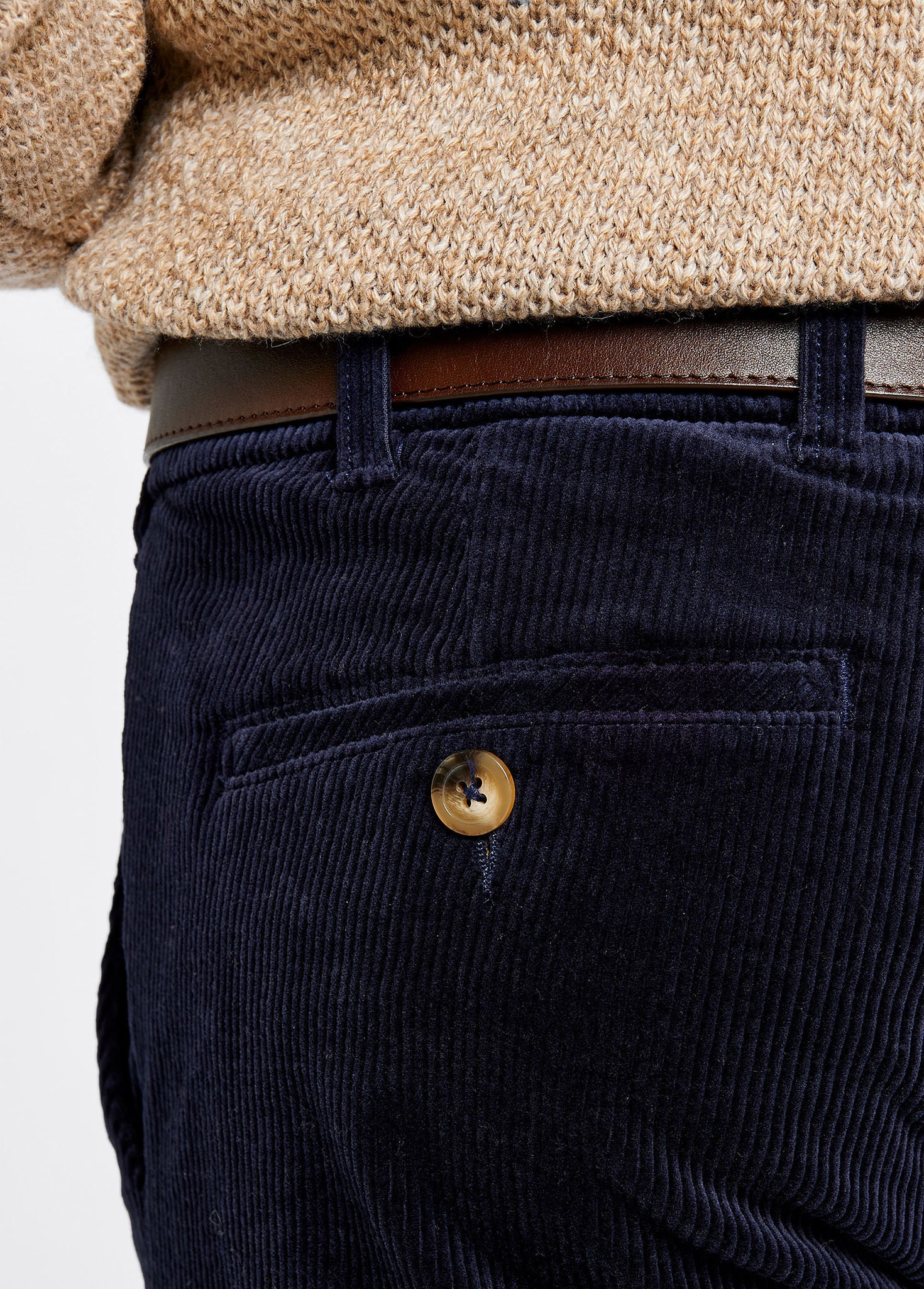 Stride Men's Corduroy Trousers 32in inseam - Navy - Image 6