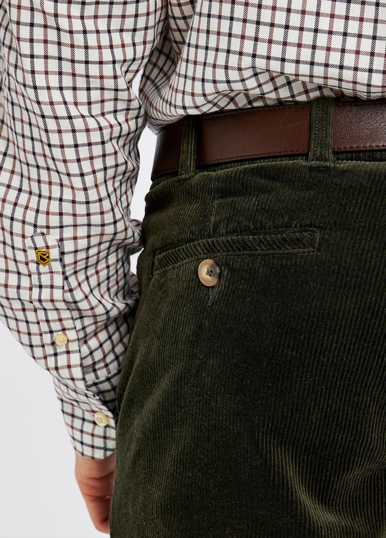 Stride Men's Corduroy Trousers 32in inseam - Olive - Image 7